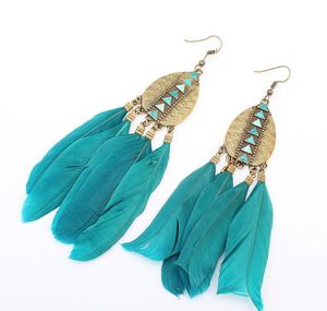 Pendientes de pluma de joyería de oreja Manual de viento étnico bohemio de sección larga 6 estilos pendientes de borla de gotas para mujer regalo de moda