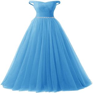 2021 Long Tulle Crystal Ball Robe Quinceanera Robes Appliques Sweet 16 Longue soirée Prom Vestidos de 15 Anos Custom Made Q 2678