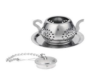 2021 Thé à thé en forme de théière en forme de théière en forme de thé en acier inoxydable Infuseur Filtre de plantes à base de plantes Tools8528042