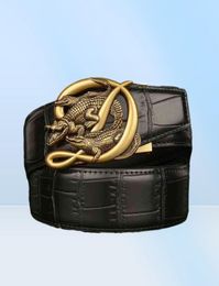 2021 Basse ceinture d'alligator de crocodile entier pour hommes Sangle de luxe Boucle Automatique Cowle authentique Designer en cuir HIGH Qual7613557
