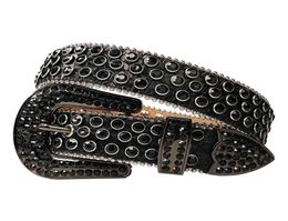 Ceinture cloutée à boucle amovible avec strass scintillants occidentaux pour femmes et hommes, mode Cowgirl Cowboy, Cein4517230, 2021