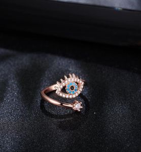Bague porte-bonheur turc bleu mauvais œil, bague de mariage ouverte et réglable pour femmes, bijoux tendance, entier 4155543, 2021