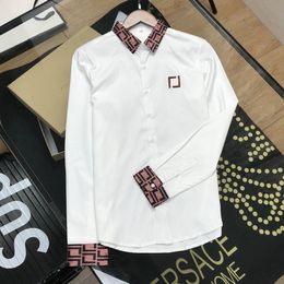 2021 diseñador de lujo camisas de moda para hombres de manga larga de negocios casual marca primavera camisa delgada M-3XL # 08989