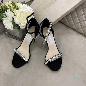 2021 luxe designer hoge hakken sandalen voor vrouwen dame schoenen catwalk gesp rubberen buitenzool hakken 8cm / 10 cm maat 35-40