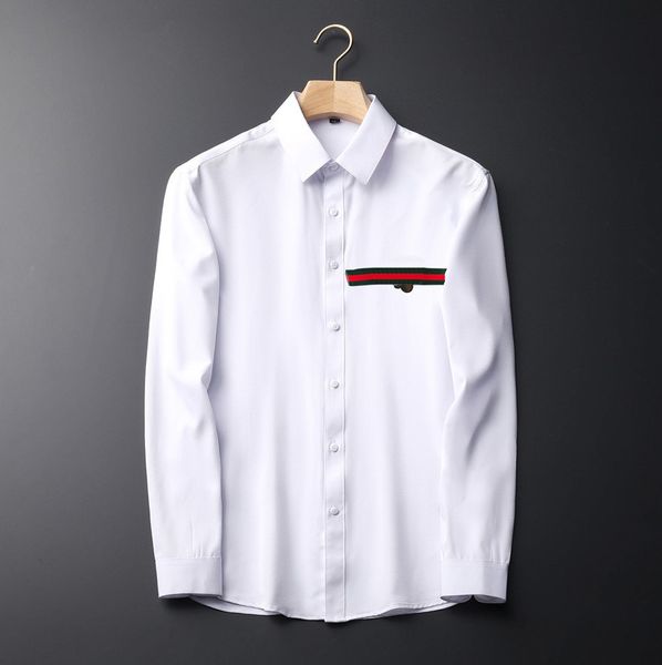 2021 Luxury Designer Men's Shirts Fashion Casual Business Social and Cocktail Shirt Brand Spring Automne Slimnming Les vêtements les plus à la mode M-3XL # 111