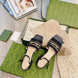 Sandales de luxe à talons épais pour femmes, de styliste, de haute qualité, en cuir, sexy, talons hauts noirs, 35-40, 2021