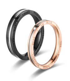 2021 Luxury Long Last Bijoux entièrement créatif vendant des anneaux de zircon en acier inoxydable en or rose en titane