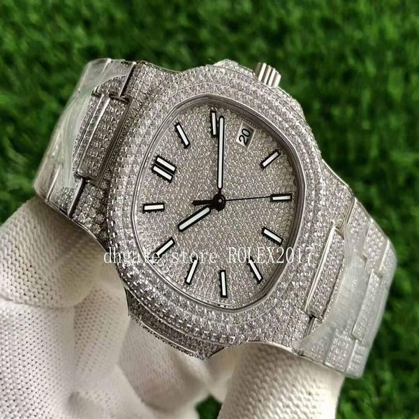 2021 Luxury Men's V3 Eta Cal 324SC HOMMES MENSE ARRÉPRÉPORT SILLE BRACLE DIAMOND FULL DIAMOND Crystal 5711 hommes 40 mm transparent252