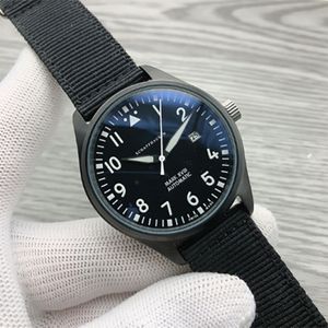 2021 Luxe nieuws Herenhorloges Automatisch mechanisch Roestvrij staal Zwart leer Eenvoudig 41 mm PILOTS HORLOGE MARK XVIII Buiten IW327012