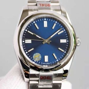 2021 Luxe Sapphire Herenhorloge 41mm Rvs Heren Horloges Wit Gezicht President M124300-0003 Automatisch mechanisch Perpetual Horloge