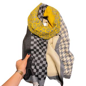 2021 Écharpe d'hiver épais de luxe épais pour femmes jacquard jacquard wraps acrylique cachemire dames écharpes châle