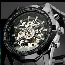 2021 Роскошные автоматические мужские часы со скелетом, лучшие бренды класса люкс, модные серебряные часы Relojes Hombre, механические часы mens214M