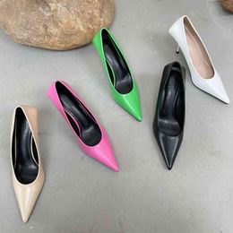 2021 luxe femmes 8cm talons hauts pompes Scarpins bureau dames concepteur blanc vert noir talons bal stiletto robe chaussures de soirée K78