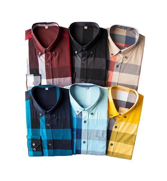 2021 Diseñadores de lujo Camisa de vestir Ropa de hombre Sociedad de la moda Hombres negros Color sólido Negocios Casual Hombres Manga larga M-3XL # 02