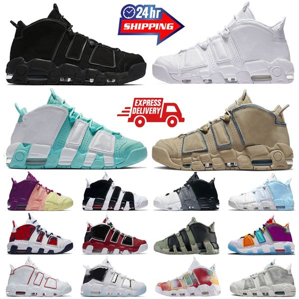 Más zapatos de baloncesto Uptempo para hombres mujeres Scottie Pippen Triple Negro Blanco OG para hombre para mujer zapatillas de deporte al aire libre EUR 36-45