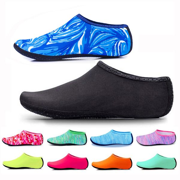 Mode Hommes Plage Rayé Chaussettes Femmes Enfant Natation Sport Nautique Pieds Nus Sneaker Gym Yoga Fitness Danse Natation Surf Plongée Snorkeling Chaussures