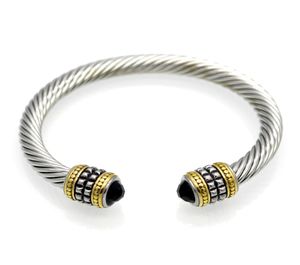 2021 hommes Bracelet Retro Titanium Steel bijoux or torsadé bracelet à deux couleurs hommes bracelet en acier inoxydable Femmes Diamond Bracelets3099973