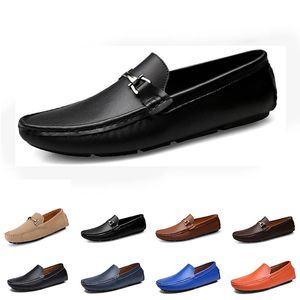 2021 hombres zapatos casuales mocasines Alpargatas fácil triple negro blanco marrón bule Vino de mezclilla Plata rojo Cuero zapatillas de deporte para hombre trotar al aire libre caminar color # 3