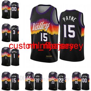 2021 Hommes Devin Booker DeAndre Ayton 3 Chris Paul 2020/21 City Basketball Jersey Black Icon Edition Taille S-5XL