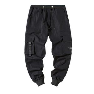 2021 Mensen Multi-Pocket Elastische Taille Harem Broek Streetwear Punk Hip Hop Casual Broek Joggers Mannelijke Army Cargo Pants Y0927