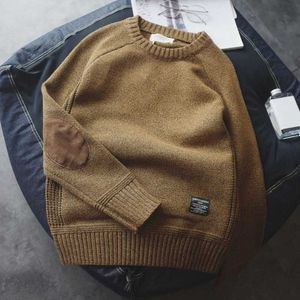 2021 Mannen Pullover Sweater Herfst Nieuwe Mode Casual Losse Dikke O-hals Wol Gebreide Oversize Harajuku Streetwear Knitwear M-5XL Y0907