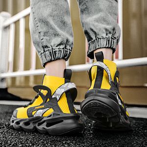 2021, zapatillas para correr para hombre, zapatillas deportivas transpirables a la moda para hombre en negro, amarillo y blanco, talla 39-46 wa