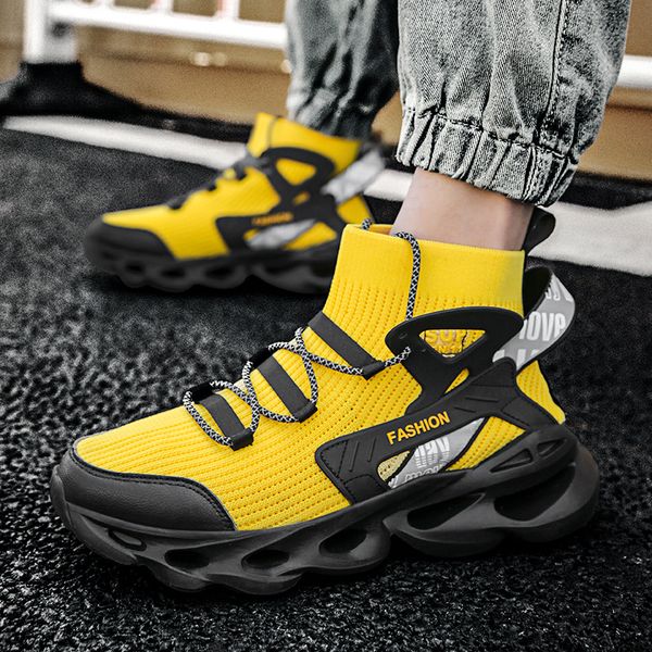 2021 Hommes Running Chaussures Noir Jaune Blanc Fashion Baskets Sports Sports respirants Taille 39-46 EY