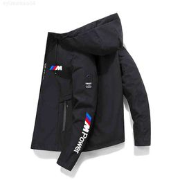 2021 chaqueta con estampado de Bmw para hombre primavera y otoño rompevientos con capucha cremallera impermeable pesca caliente