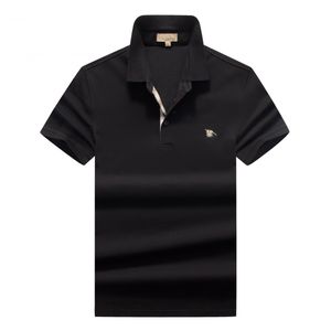 2023Uomo nuovo stile ricamo estate marchio di lusso polo menswear designer polo in puro cotone moda britannica tinta unita traspirante risvolto manica corta lato M-3XL