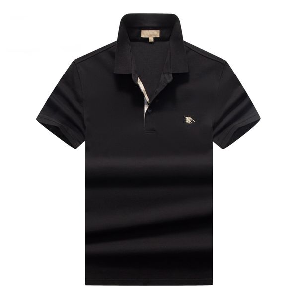 2023men's New Style broderie Summer Luxury Brand Polo Menswear Designer Pure Cotton Polo Fashion British Color Solide Breathable Breathable Courte à manches Côté M-3XL