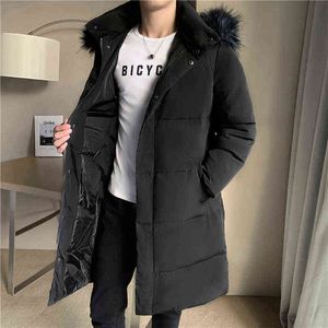 2021 hommes épaississement hiver chaud doudounes/homme slim fit long parker vestes Outwear coupe-vent manteau à capuche noir S-5XL G1115