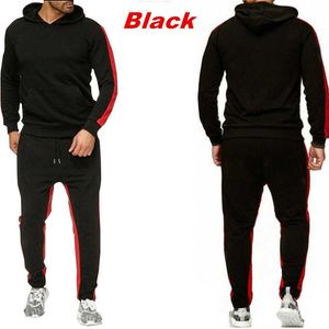 2021 Survêtement pour hommes 2 pièces Ensemble Sweat-shirt + Pantalon de survêtement Sportswear Zipper Sweats à capuche Casual Male Streetwear Costumes Vêtements pour hommes Y0831