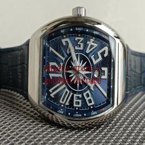 2021 Heren Vintage 45mm luxe horloges Heren AutomaticV 45 SC DT YACHTING 9015 Blauwe rubberen band armband Duikhorloge263E