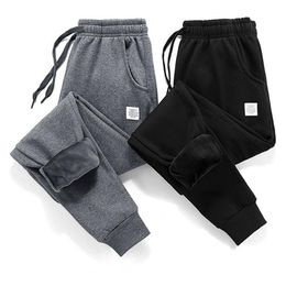 2021 Mannen Dikke Fleece Joggerbroek Casual Broek Mannelijke Winter Warme Fluwelen Joggingbroek Trainingspak Zwart Grijs159O