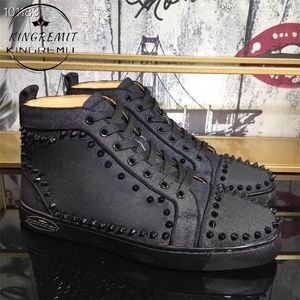 Mannen Vrouwen Casual Schoenen Klinknagel Stylist Schoen Bezaaid Spikes Insider Mode Sneakers Zwart Wit Lederen Hoge Laarzen maat 34-48