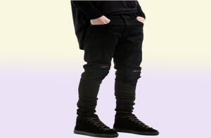 2021 Men039s Jeans heren zwarte skinny ripped Stretch Slim hiphop swag denim motorfiets biker broek Jogger3150332