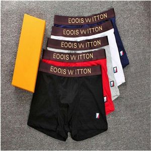 2021 Hommes Designers Boxers Marques Sous-vêtements Sexy Classique Mens Boxer Casual Shorts Sous-vêtements Sous-vêtements en coton respirant 5pcs