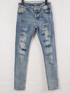 2021 Hommes Jeans Pantalons Long Skinny Destroy Quilt Ripped Straight Cut Hole Mode Designer de luxe Jean Hommes Designers Clothes2539