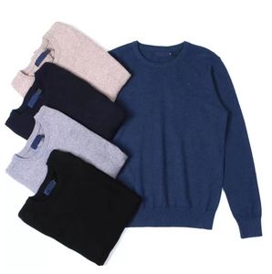 2021 suéter para hombre cuello redondo milla wile polo bordado clásico suéter de punto de algodón Ocio calidez suéteres jersey 5 colores