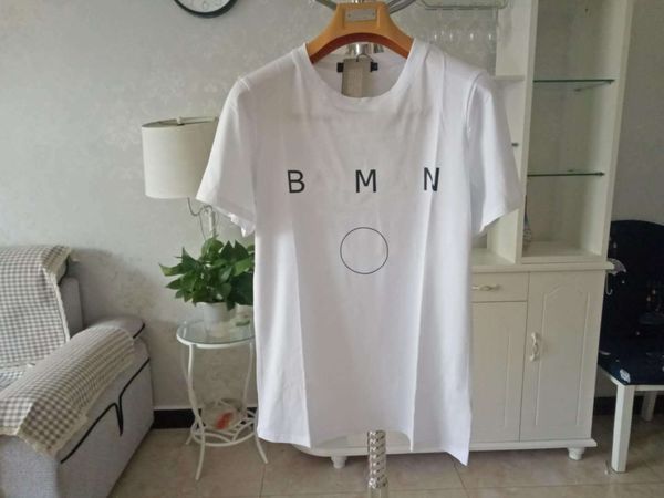 Camiseta para hombre, boutique de moda europea y americana, top informal con estampado de letras transpirable simple, 2021