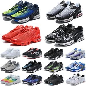 2021 Mens Tn 3 Plus Tuned III Runing Shoes TN3 Vast Parachute Crater Deep Royal Trainers Noir Triple Black Wolf Grey White Aquamarine Blue