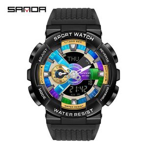 2021 Mens Horloges Sanda Topmerk Luxe LED Digitale Quartz Man Sport Polshorloge Waterdichte Chronograph Horloge Relogio Masculino G1022