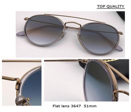 2021 Metal Steampunk Double Bridge Flash Sunglasses Men Women Fashion Round 3647N GRANDS DESIGN VINTAGE SUNAGE TOP QUALIT5870187