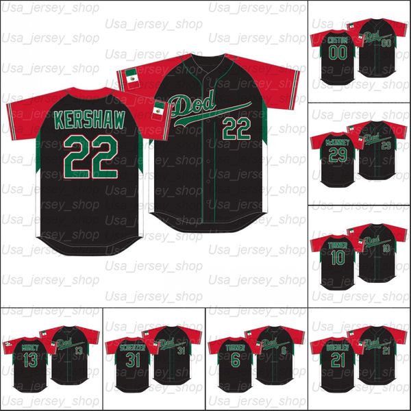 2021 Mexican Heritage Night Black Baseball Jersey Trevor Bauer Maillots 50 Mookie Betts Clayton Kershaw Justin Turner David Price Max