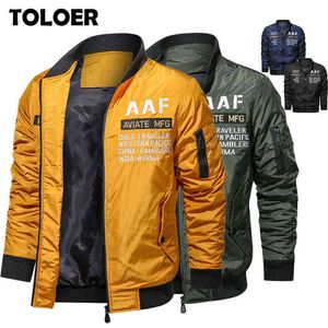 2021 Militaire Jas Heren Casual Herfst Nieuwe Jas Jassen Mannen Bovenkleding Casual Merk Rits Dunne Coat Stand Collar Bomber Jacket Y1109