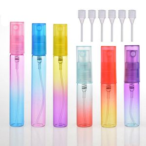 Atomiseur rechargeable en verre coloré, Mini bouteille vide de parfum, dégradé de brume Fine, pompe pour voyage, 5ML, 8ML, 2021