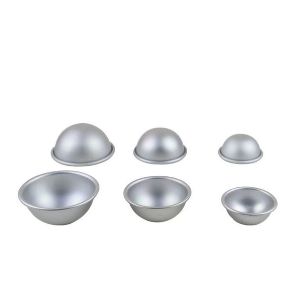 2021 Mini moldes de pastel de bola de hemisferio de aluminio sartenes de media esfera bomba de baño molde para hornear moldes de pastelería, 3 tamaños diferentes