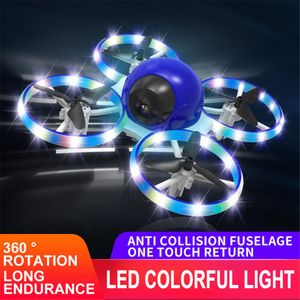 Lumière LED Mini Hélicoptère UFO RC 1080P Hd Caméras UAV Drones Infraed Hand Sensing Aircraft Altitude Hold Quadcopter Flayaball Petits Drones Avion Jouets Longue Distance