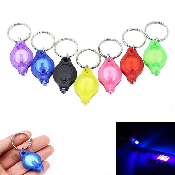 Mini lampe de poche LED Portable, cadeaux, porte-clés, Micro lumières UV, Camping en plein air, zones sombres d'urgence, sac à dos de randonnée, 2021