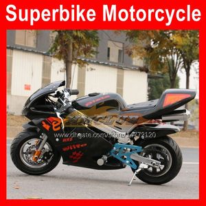 2021 Mini Motorfiets Sport Echte Motor Hand Start Moto Bike 49CC / 50cc Benzine Kart Kinderen Racing AutoBike Kleine Sports Party Race Adult Autocyclus met Licht